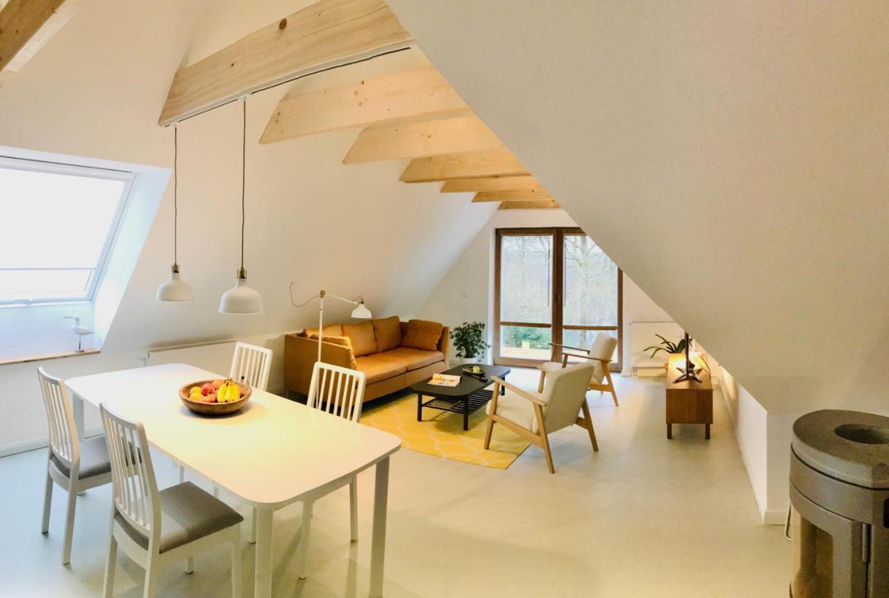 Moorblick! Grosse Dachwohnung Mit Kamin Und Sauna Leck エクステリア 写真